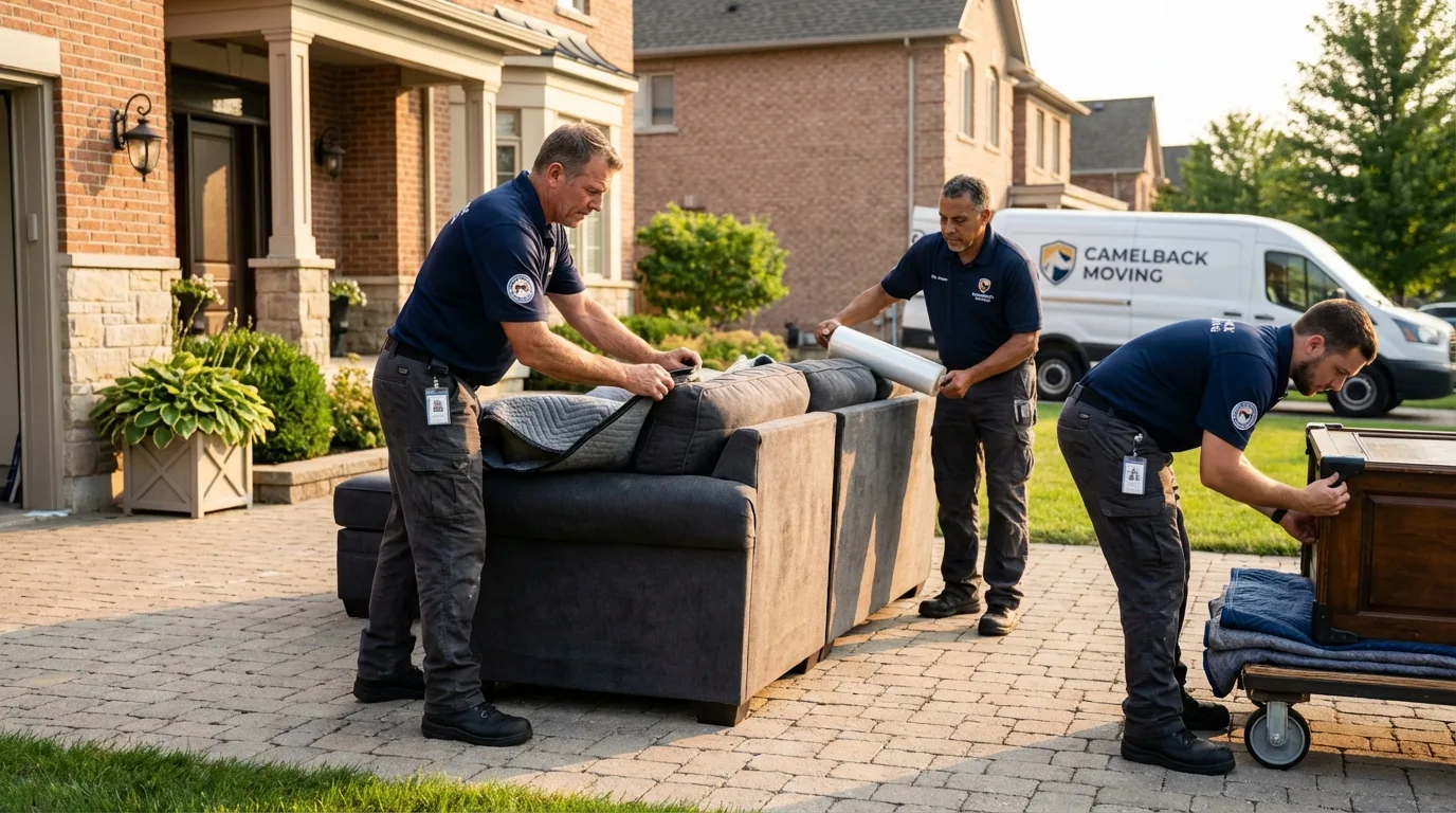 Large estate moving crew wrapping furniture in Pine Prairie, LA